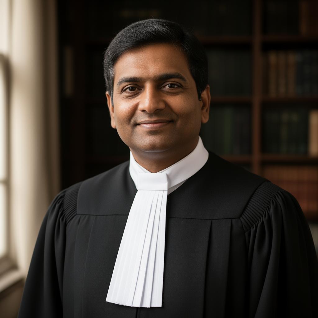 Portrait of Advocate Mohd. Athar Hussain in court robes